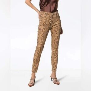 NWT Frame Le High Skinny Crop Jeans Womens Tan Snakeskin Print 29